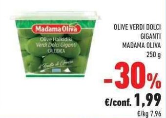 Conad Olive Verdi Dolci Giganti Madama Oliva 250 g offerta