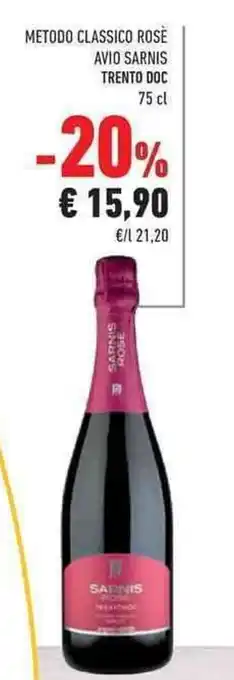 Conad Metodo Classico Rosè Avio Sarnis Trento Doc 75 cl offerta