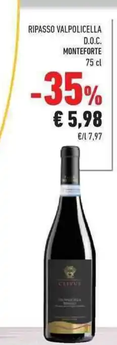 Conad Ripasso Valpolicella D.O.C. Monteforte 75 cl offerta