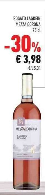 Conad Rosato Lagrein Mezza Corona 75 cl offerta
