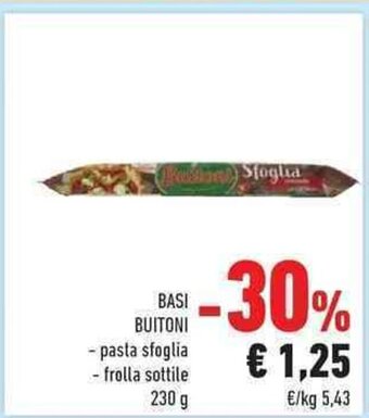 Conad Basi Buitoni - pasta sfoglia frolla sottile 230 g offerta