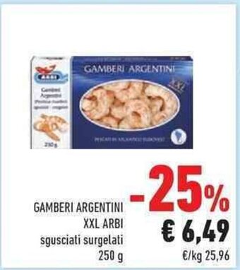 Conad Gamberi Argentini XXL Arbi Sgusciati surgelati 250 g offerta