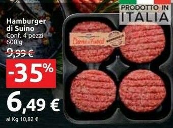 Carrefour Market Aia Hamburger Di Suino offerta