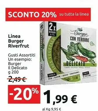 Carrefour Market Riverfrut - Burger 100% Vegetale Melanzane E Pomodori 200 G(ml) offerta
