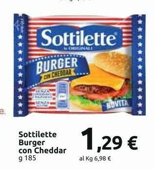 Carrefour Market Mondelez - Sottilette Le Originali Burger Con Cheddar 185 G(ml) offerta