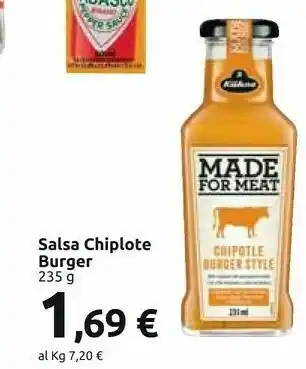 Carrefour Market Made For Meat Salsa Chiplote Burger offerta
