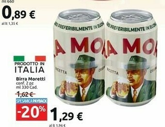 Carrefour Market Birra Moretti - Birra Moretti 330 G(ml) offerta
