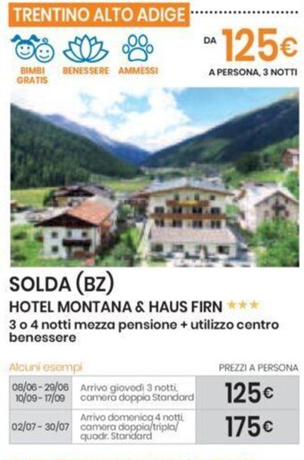 Eurospin Solda (BZ) Hotel Montana & Haus Firn offerta