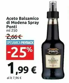 Carrefour Market Ponti Ponti - Aceto Balsamico di Modena 250 g(ml) offerta