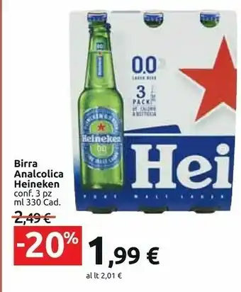 Carrefour Market Heineken Birra Analcolico 330 G(ml) offerta