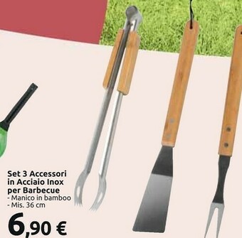 Carrefour Market Set 3 Accessori In Acciaio Inox Per Barbecue offerta