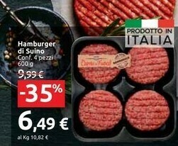 Carrefour Market Hamburger Di Suino offerta