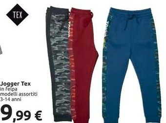 Carrefour Tex Jogger In Felpa offerta