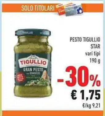 Conad Star Pesto Tigullio vari tipi 190 g offerta
