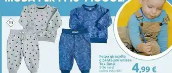Tex Felpe Girocollo/ Pantaloni Unisex