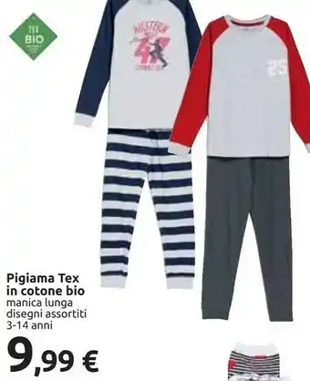 Carrefour Tex Piagiama In Cotone Bio Manica Lunga offerta