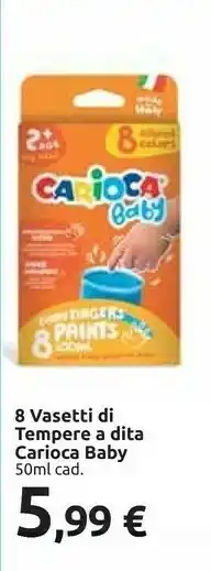 Carrefour Carioca 8 Vasetti Di Tempere A Dita offerta