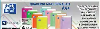 Carrefour Oxford Quaderni Maxi Spiralati A4+ offerta