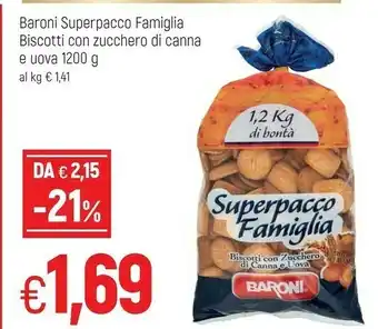 Famila Baroni Superpacco Famiglia Biscotti Con Zucchero Di Canna E Uova offerta