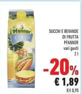 Conad Pfanner Succhi e Bevande di Frutta vari gusti 2 l offerta
