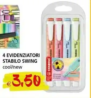 Il Gigante Stabilo 4 Evidenziatori Swing Cool/new offerta