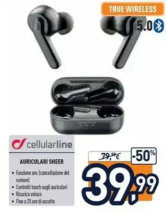 Unieuro Cellularline Auricolari SHEER offerta