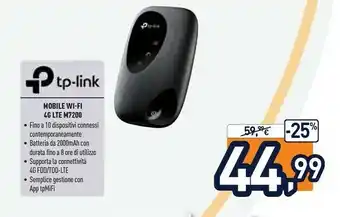 Unieuro TP-LINK M7200 Apparecchiature Di Rete Wireless Cellulare offerta