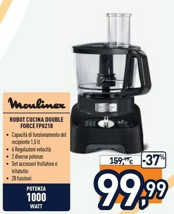 Unieuro Moulinex Robot Cucina Double Force FP8218 offerta