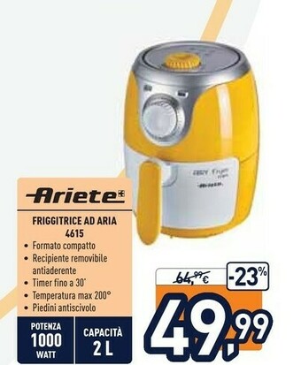 Unieuro Ariete Friggitrice Ad Aria 4615 offerta