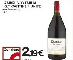 Coop Riunite Cantine Lambrusco Emilia Igt offerta