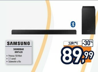 Unieuro Samsung HW-T420 Altoparlante Soundbar 2.1 Canali 150 W Nero offerta