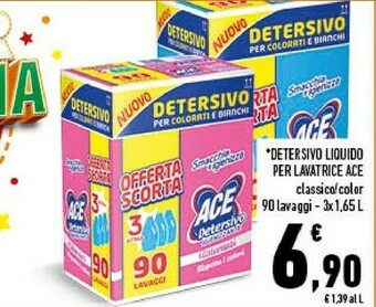 Conad Ace Detersivo Liquido Per Lavatrice offerta