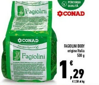 Conad Fagiolini Boby Origine Italia offerta