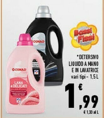 Conad Conad Detersivo Liquido A Mano E In Lavatrice offerta