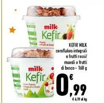 Conad Milk - Kefir Corn Flakes Integrali e Frutti Rossi 160 g(ml) offerta