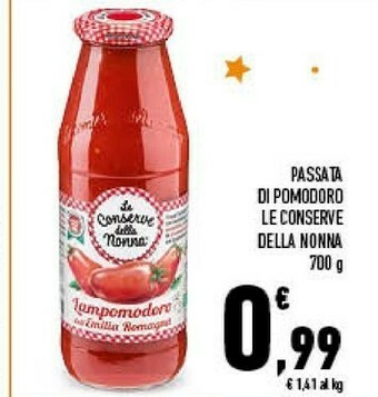 Conad Le Conserve della Nonna Passata Di Pomodoro 700 G(ml) offerta