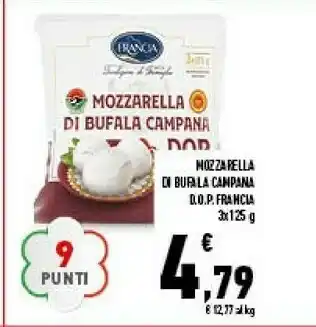 Conad Francia Mozzarella Di Bufala Campana DOP 125 G offerta