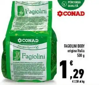 Conad Fagiolini Boby Origine Italia offerta