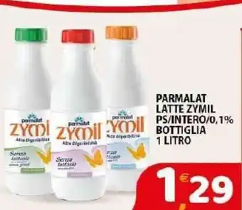Mio Market Parmalat Zymil Latte PS/Intero/0,1% Bottiglia 1 litro offerta