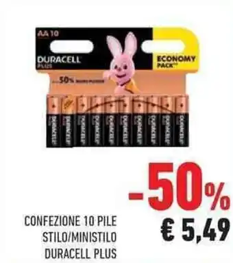 Conad Duracell Plus Confezione 10 Pile Stilo/Ministilo offerta