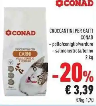 Conad Conad Croccantini Per Gatti 2 kg offerta