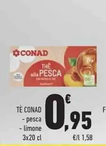 Conad Conad Tè pesca 3 x 20 ml offerta