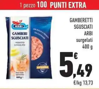Conad Arbi Gamberetti Sgusciati surgelati 400 g offerta
