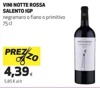 Coop Vini Notte rossa Salento IGP 75 cl offerta