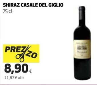 Coop Shiraz Casale Del Giglio 75 cl offerta