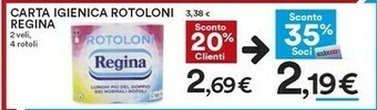 Coop Regina Carta Igienica 4 Rotoloni offerta
