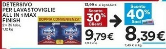 Coop Finish Detersivo Per Lavastoviglie All In 1 Max offerta