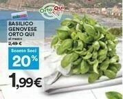 Coop Basilico Genovese Orto Qui offerta