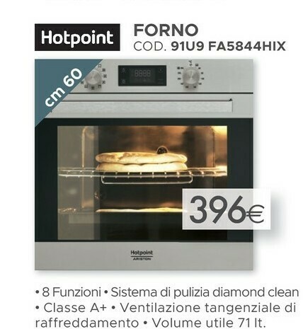 Hotpoint FA5 844 H IX HA Forno Forno Elettrico 71 L 2900 W Nero, Acciaio  Inossidabile A+ offerta di Mondo Convenienza