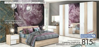 Mondo Convenienza Camera Completa Armadio Cm 274x55x247h offerta